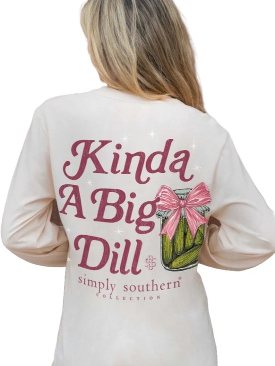Tops - Simply Southern 'Kinda A Big Dill' Whisper Long Sleeve Shirt